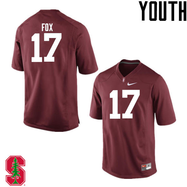 Youth Stanford Cardinal #17 Jordan Fox College Football Jerseys Sale-Cardinal - Click Image to Close